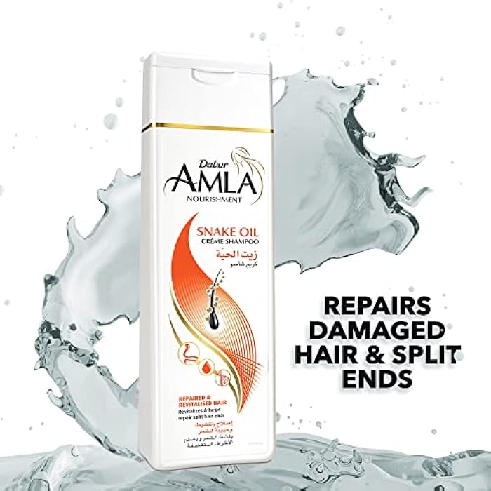 Dabur Amla Snake Oil Nourishment Crème Shampoo (360mL) | Revitalizes and Helps Repair Split Ends | Helps Damaged and Frizzy Hair - Image 4